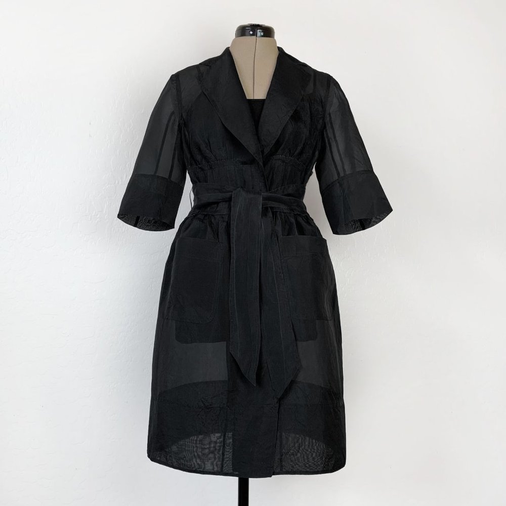 Ann Taylor Sheer Coat Dress, 3/4 Sleeves